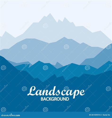Mountain Hills Landscape Background Vector Stock Vector Illustration