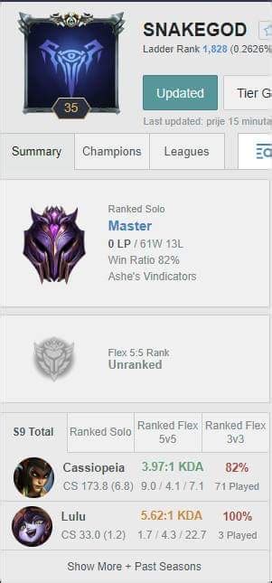 Hey There My Name Is Snake God And I Am Challenger Eunemaster Euw