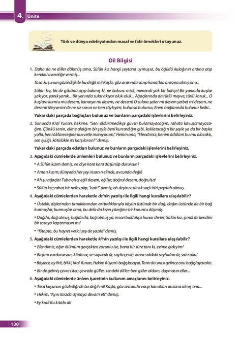 Türk Dili ve Edebiyatı 9 Masal Fabl