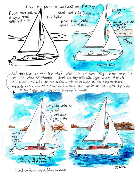 Adrons Art Lesson Plans Printable How To Paint Worksheet Sailboat On