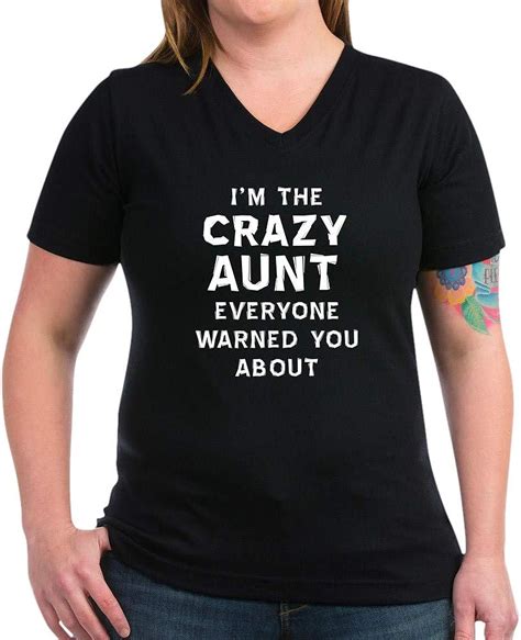 Cafepress Crazyaunt12x12 T Shirt V Neck T Shirt Clothing