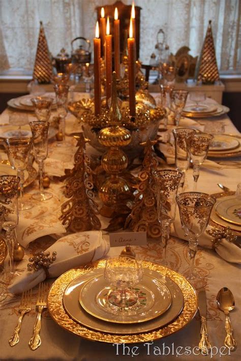 Gold christmas decorations christmas decorations christmas centerpieces dining table 83 hottest christmas table decorating ideas for you page 22 | pointsave.net. Elegant Christmas tablescape in white and gold. | Elegant ...