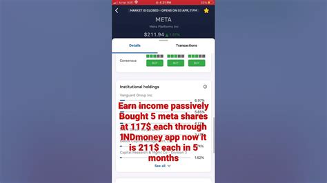 How I Earn Money Passively Meta Share Indmoney App Youtube