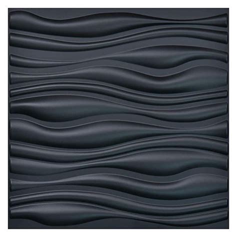 Art3d Pvc Wave Board Textured 3d Wall Panels Black 197 X 197 12