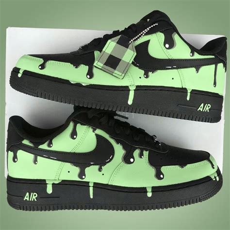 We're finally back with another custom air force 1! Nike Air Force One (Green Slime Drip) in 2020 | Nike air ...