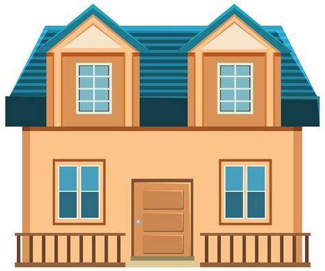 Free Vector Simple House Exterior On White Background