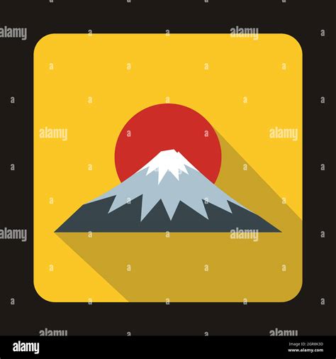 The Sacred Mountain Of Fuji Japan Icon Flat Style Stock Vector Image