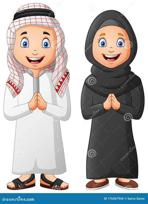 Cute Arabic Character Giving Lectures Stock Image 205093981
