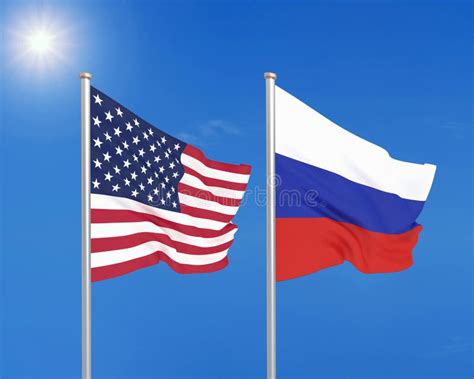 United States Usa Vs Russia Flags Stock Illustration Illustration Of
