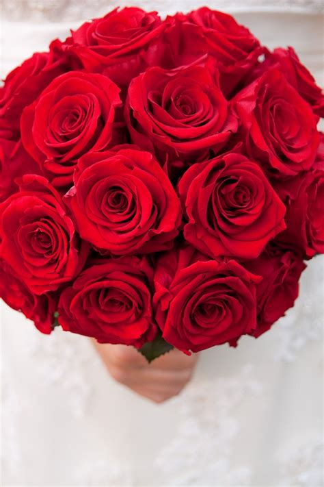 Classic Red Rose Bridal Bouquet Made With Real Preserved Roses