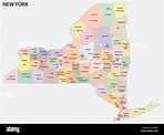 administrative und politische Karte von der US-Bundesstaat New York ...