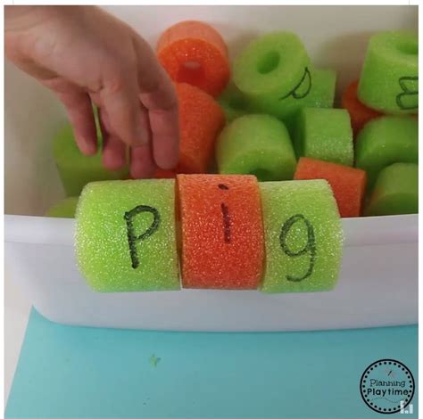 Nothing says summer like pool noodles! Pool noodle spelling | Teaching reading, Kindergarten ...