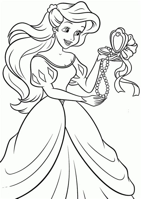 Free Coloring Sheets Coloring Page Disney Princess Ariel For Kids