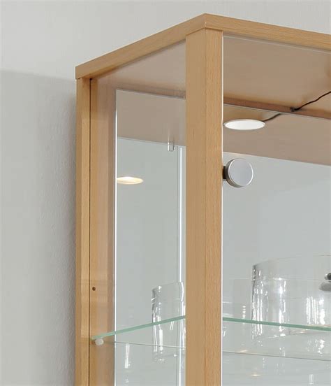 Glass Display Cabinet Tall 2 Door Mirrored Led Light Shelves Vapes Toys