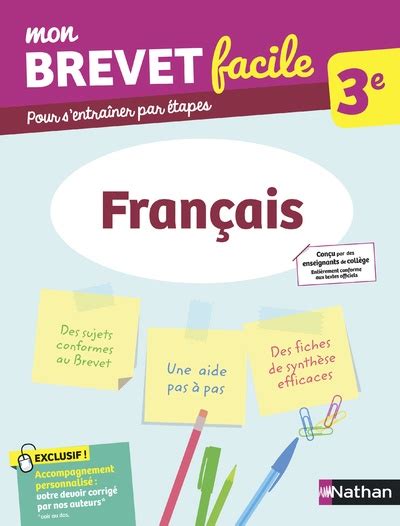 Français 3e Mon Brevet Facile Préparation à Lépreuve Du Brevet