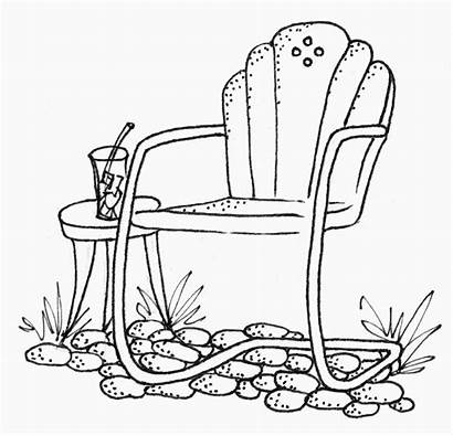 Chair Embroidery Stamps Patio Coloring Stitch Cross