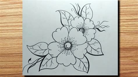 Pencil Drawing And Shading Beautiful Flower Step By Step Youtube