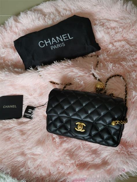 Chanel Classic Flap Mini With Gold Ball Adjustable Length Ghw