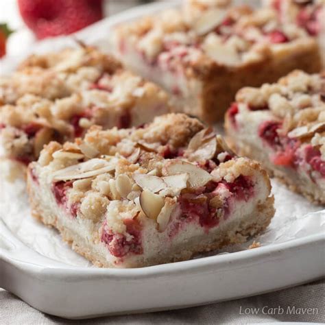 Strawberry Cream Cheese Crumble Bars Low Carb Maven