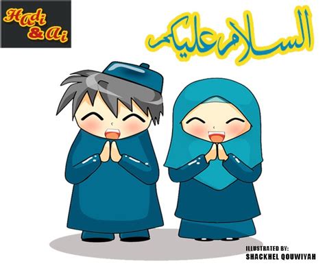 39 Paling Top Gambar Kartun Muslimah Mengucapkan Salam