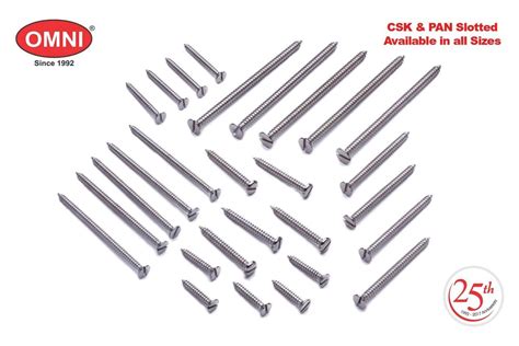 Stainless Steel Full Thread Csk And Pan Slotted Self Tapping Screws