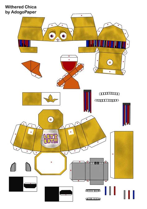 Five Nights At Freddys 2 Old Chica Papercraft Pt1 By Adogopaper Fnaf