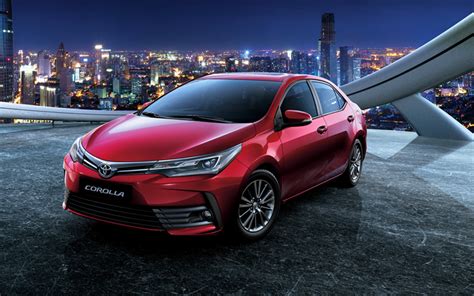 Download Wallpapers Toyota Corolla 2018 Cars Night Red Corolla