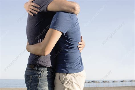 Mature Male Couple Hugging On Beach Stock Image F0100747 Science Photo Library