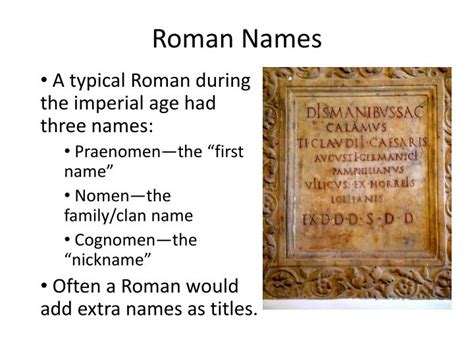 Ppt Roman Names Powerpoint Presentation Free Download Id1991517