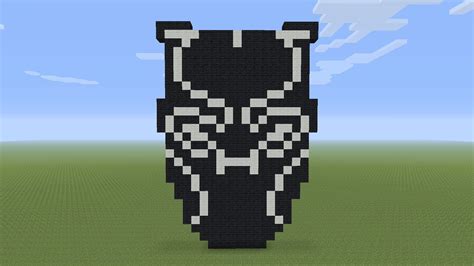 Minecraft Pixel Art Black Panther Mask Youtube