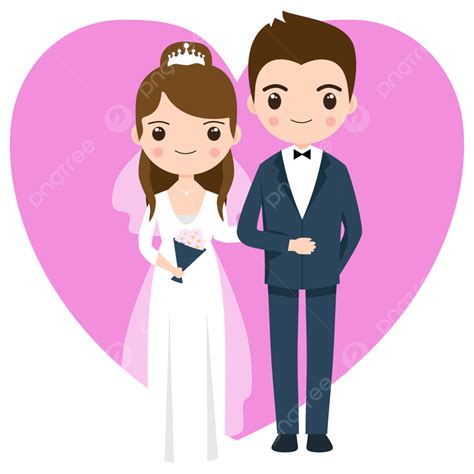 Gambar Vektor Karakter Pernikahan Pasangan Transparan Unduh Gratis