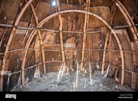 Inside Of Wigwam Of The Traditional Piscataway Native Americans In