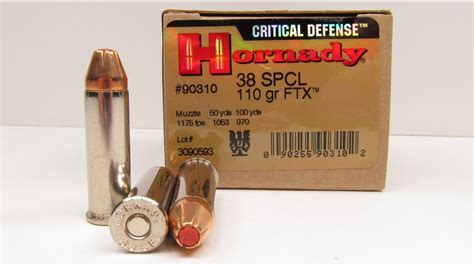Hornady Critical Defense 38 Special 110 Grain Ftx Youtube