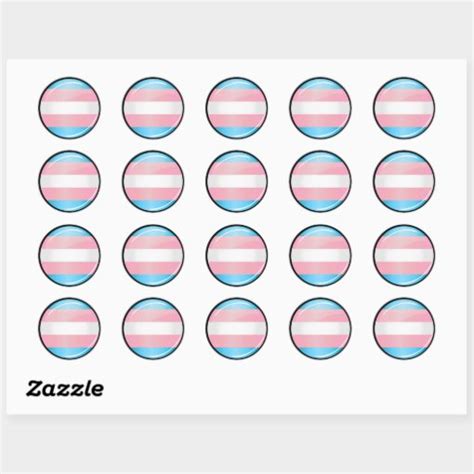 Shiny Transgender Pride Flag Classic Round Sticker Zazzle
