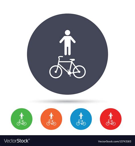 Bicycle And Pedestrian Trail Icon Cycle Path Vector Image