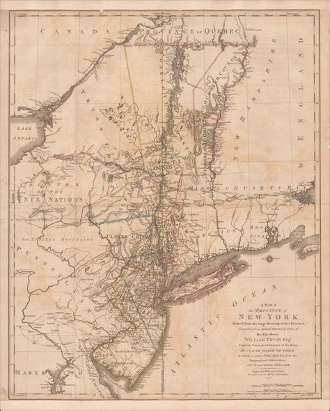 A Map Of The Province Of New York Reducd From The Large Drawing Of