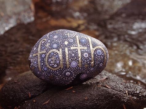 Inspirational Word Faith Stone Painted Rock Religious Word