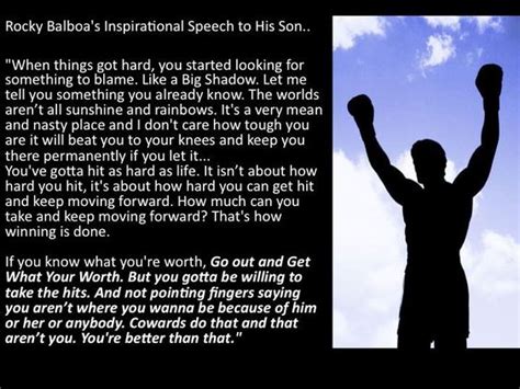 Rocky Balboas Inspirational Speech To His Son Motivation Pinterest