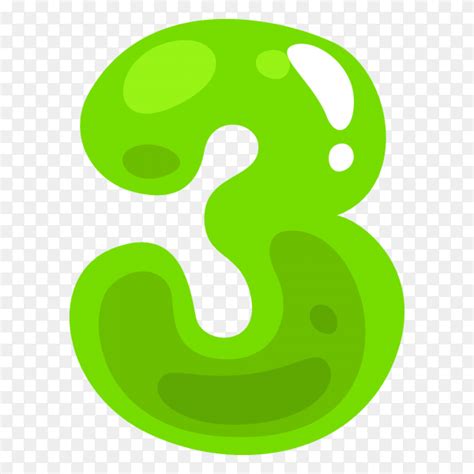 Green Color Shaped Number Three On Transparent Background Png Similar Png