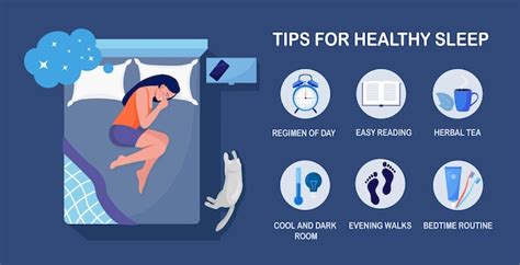 premium vector useful tips and rules for healthy good sleep bedtime routine for peaceful
