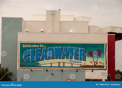 Welcome To Clearwater Beach Sign Editorial Stock Image Image Of