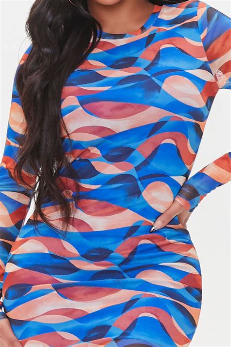 abstract print mini dress