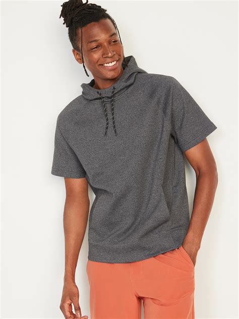 Dynamic Fleece Short Sleeve Pullover Hoodie For Men Old Navy