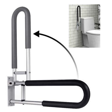 Buy Toilet Grab Bars Bathroom Foldable Handrail Drop Down Toilet Safety Support Rails Wall Ed