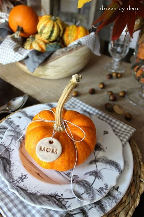 So you can stop fiddling with font sizes until it looks right. Love this little pumpkin placesettings with clay tags for ...