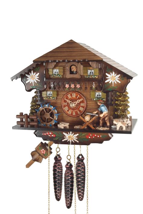 Mechanic One Day Cuckoo Clock 9 Inches With Moving Man With Saw