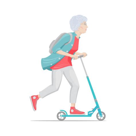 Old Lady Scooter Illustrations Royalty Free Vector Graphics And Clip Art