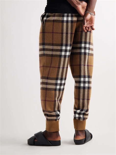 Burberry Checked Cashmere Jacquard Tapered Sweatpants For Men Mr Porter