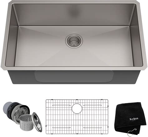 Large corner sink base cabinets can require up to 36 of clearance from outside into the kitchen. Kraus KHU10032 32 Inch Undermount Single Bowl Kitchen Sink with 16 Gauge Stainless Steel ...