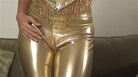 Tight Gold Pants Akira Lane Fetishes Clips4sale